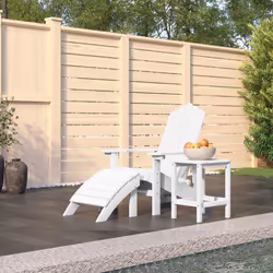 VidaXL 3095708 outdoor chair Terrace High-Density Polyethylene (HDPE), Steel White