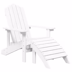 VidaXL 3095708 outdoor chair Terrace High-Density Polyethylene (HDPE), Steel White