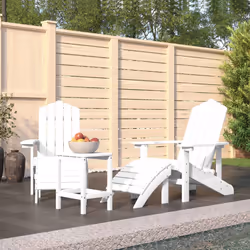 VidaXL 3095712 outdoor chair Terrace High-Density Polyethylene (HDPE), Steel White