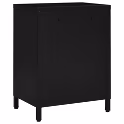 vidaXL 2x Nightstands Black Steel and Glass Bedside Storage Cabinet Side Table - Additional view 5