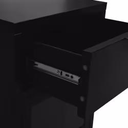 vidaXL 2x Nightstands Black Steel and Glass Bedside Storage Cabinet Side Table - Additional view 7
