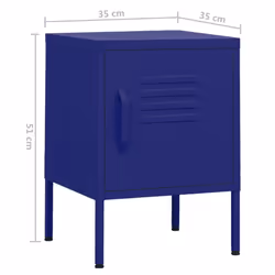 vidaXL 1/2x Nightstand Steel Bedside Bed Side Storage Cabinet Multi Colours - navy blue, 2