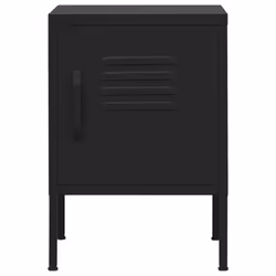 vidaXL 1/2x Nightstand Steel Bedside Bed Side Storage Cabinet Multi Colours - black, 2