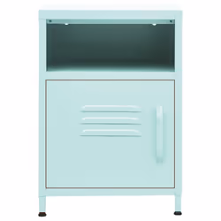 vidaXL 1/2x Nightstand Steel Bedside Bed Side Storage Cabinet Multi Colours - mint