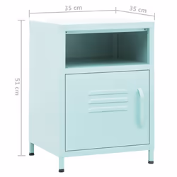 vidaXL 1/2x Nightstand Steel Bedside Bed Side Storage Cabinet Multi Colours - mint