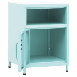 vidaXL 1/2x Nightstand Steel Bedside Bed Side Storage Cabinet Multi Colours - mint - Additional view 5