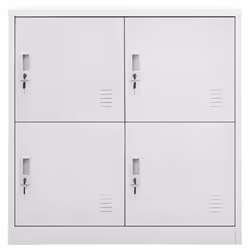 vidaXL 2x Locker Cabinets Light Grey Steel Office School Storage Side Cabinet