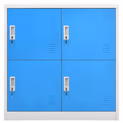 vidaXL 2x Locker Cabinets Light Grey and Blue Steel Office Storage Cabinet
