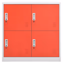 vidaXL 2x Locker Cabinets Light Grey and Red Steel Office Storage Side Cabinet