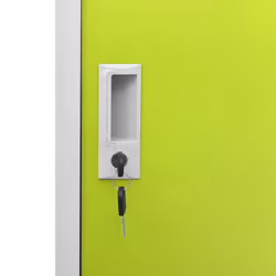 vidaXL 2x Locker Cabinets Light Grey and Green Steel Office Storage Cabinet - Additional view 6
