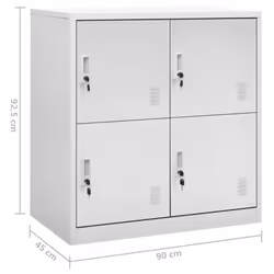 vidaXL 5x Locker Cabinets Light Grey Steel Office School Storage Side Cabinet