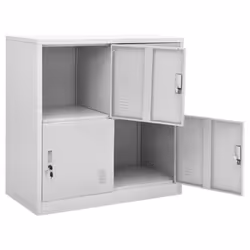 vidaXL 5x Locker Cabinets Light Grey Steel Office School Storage Side Cabinet - Additional view 5