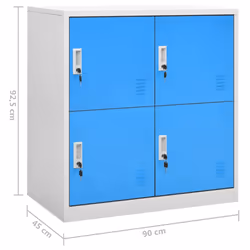 vidaXL 5x Locker Cabinets Light Grey and Blue Steel Office Storage Cabinet