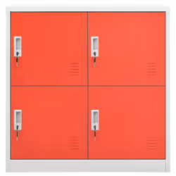 vidaXL 5x Locker Cabinets Light Grey and Red Steel Office Storage Side Cabinet