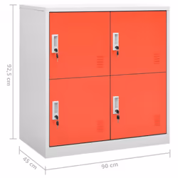 vidaXL 5x Locker Cabinets Light Grey and Red Steel Office Storage Side Cabinet