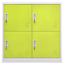 vidaXL 5x Locker Cabinets Light Grey and Green Steel Office Storage Cabinet