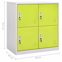 vidaXL 5x Locker Cabinets Light Grey and Green Steel Office Storage Cabinet - Additional view 7