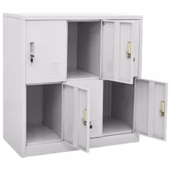 vidaXL 2x Locker Cabinets Light Grey Steel Office School Storage Side Cabinet - Additional view 5