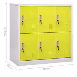 vidaXL 2x Locker Cabinets Light Grey and Green Steel Office Storage Cabinet - Additional view 8
