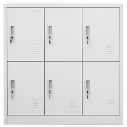 vidaXL 5x Locker Cabinets Light Grey Steel Office School Storage Side Cabinet