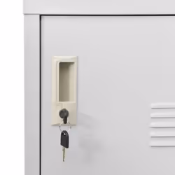 vidaXL 2x Locker Cabinets Light Grey Steel Office School Storage Side Cabinet - Additional view 6