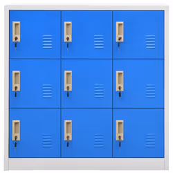 vidaXL 2x Locker Cabinets Light Grey and Blue Steel Office Storage Cabinet