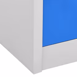 vidaXL 2x Locker Cabinets Light Grey and Blue Steel Office Storage Cabinet - Additional view 6