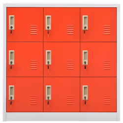 vidaXL 2x Locker Cabinets Light Grey and Red Steel Office Storage Side Cabinet