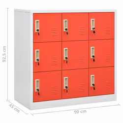 vidaXL 2x Locker Cabinets Light Grey and Red Steel Office Storage Side Cabinet