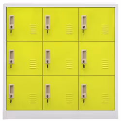 vidaXL 2x Locker Cabinets Light Grey and Green Steel Office Storage Cabinet