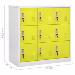 vidaXL 2x Locker Cabinets Light Grey and Green Steel Office Storage Cabinet