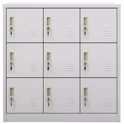 vidaXL 5x Locker Cabinets Light Grey Steel Office School Storage Side Cabinet