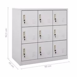 vidaXL 5x Locker Cabinets Light Grey Steel Office School Storage Side Cabinet