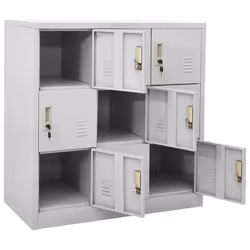 vidaXL 5x Locker Cabinets Light Grey Steel Office School Storage Side Cabinet - Additional view 5