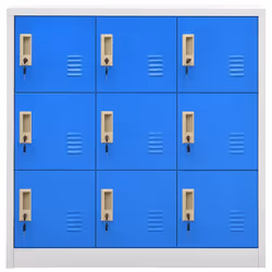 vidaXL 5x Locker Cabinets Light Grey and Blue Steel Office Storage Cabinet