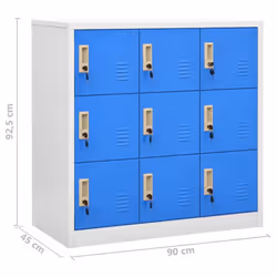 vidaXL 5x Locker Cabinets Light Grey and Blue Steel Office Storage Cabinet - Additional view 8