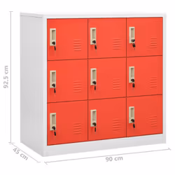vidaXL 5x Locker Cabinets Light Grey and Red Steel Office Storage Side Cabinet