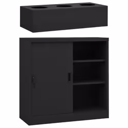 vidaXL Office Cabinet with Sliding Door Filing Storage Cabinet Multi Colours - anthracite