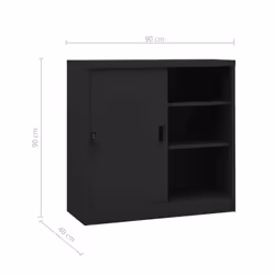 vidaXL Office Cabinet with Sliding Door Filing Storage Cabinet Multi Colours - anthracite - Additional view 8