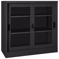 vidaXL Sliding Door Cabinet Steel Office Filing Storage Cabinet Multi Colours - anthracite - Additional view 3