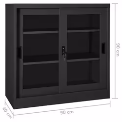 vidaXL Sliding Door Cabinet Steel Office Filing Storage Cabinet Multi Colours - anthracite - Additional view 9