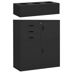 vidaXL Office Cabinet Steel Filing File Storage Cabinet Locker Multi Colours - anthracite