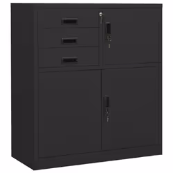 vidaXL Office Cabinet Steel Filing File Storage Cabinet Locker Multi Colours - anthracite - Additional view 4