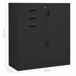 vidaXL Office Cabinet Steel Filing File Storage Cabinet Locker Multi Colours - anthracite - Additional view 8