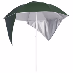 vidaXL Beach Umbrella with Side Walls Sand Parasol Sunshade Shelter Canopy - green