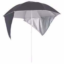 vidaXL Beach Umbrella with Side Walls Sand Parasol Sunshade Shelter Canopy - anthracite
