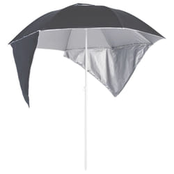 vidaXL Beach Umbrella with Side Walls Sand Parasol Sunshade Shelter Canopy - anthracite