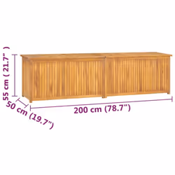 vidaXL Garden Storage Box Pillow Blanket Chest Tool Chest Solid Wood Teak - 200 x 50 x 53 cm - Additional view 11