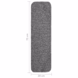 vidaXL 15x Anti Slip Stair Mats Rug Rectangular Multi Colours 60x25/75x20cm - grey, 75 x 20 cm - Additional view 5