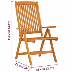 vidaXL 2/4/6/8x Solid Wood Eucalyptus Folding Garden Chairs Foldable Chair - 2 - Additional view 4